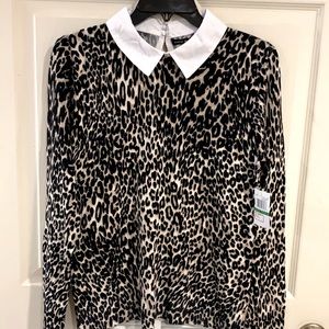 Cable & Gauge Cheetah light weight sweater Sz Large